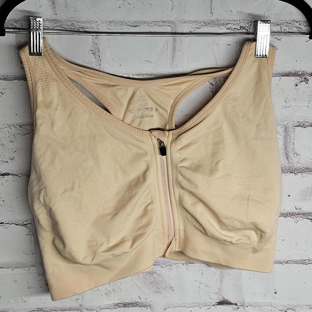 Peach Color Zip Front Bra 2x